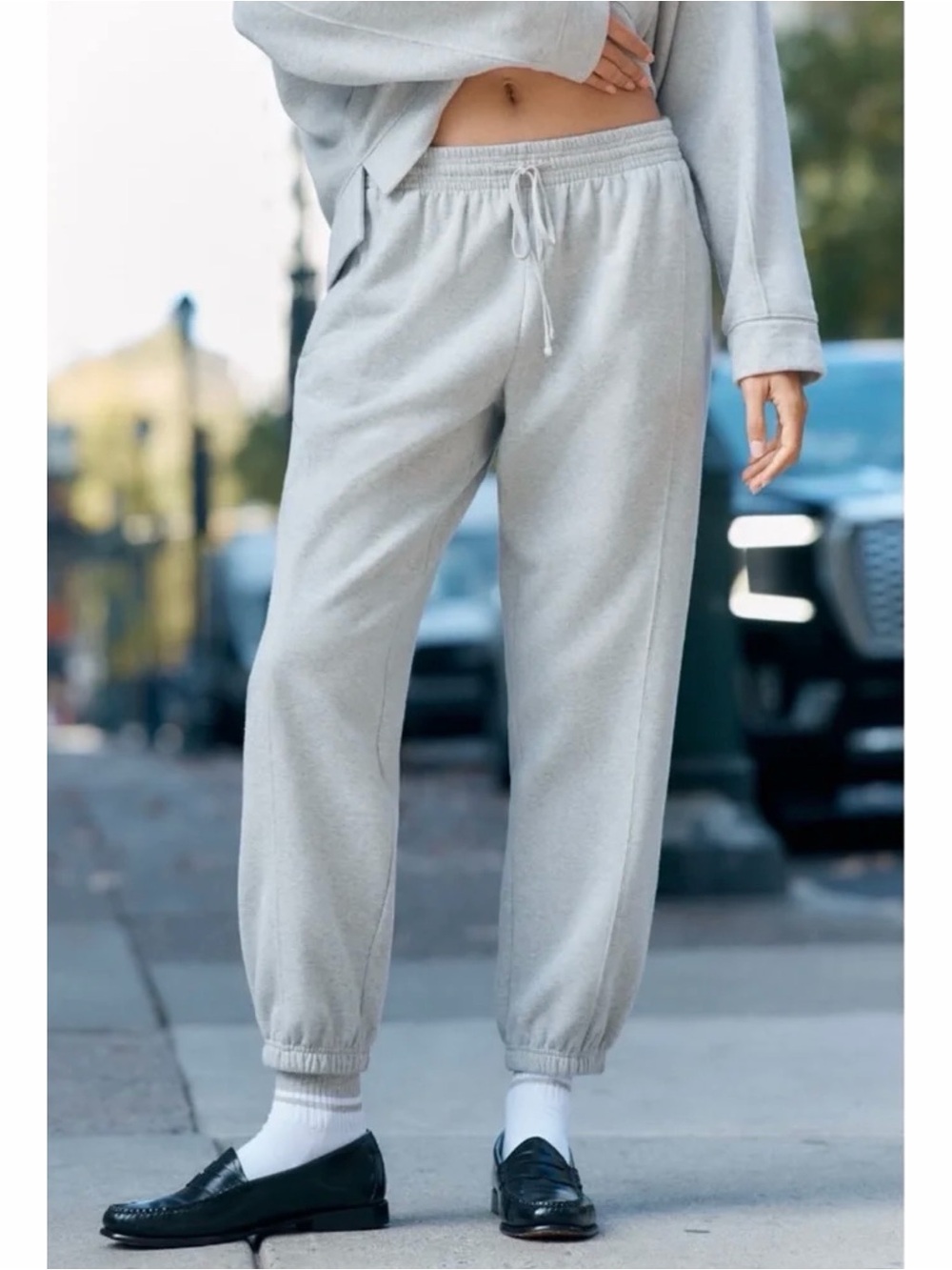 Anthropologie Daily Practice Gray Sparkle Jogger Sweatpants